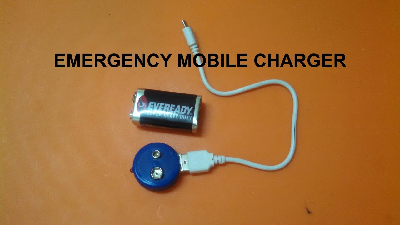 How to make power bank with 9 volt battery /mobile charger with 9 v battery/emergency mobile charger
