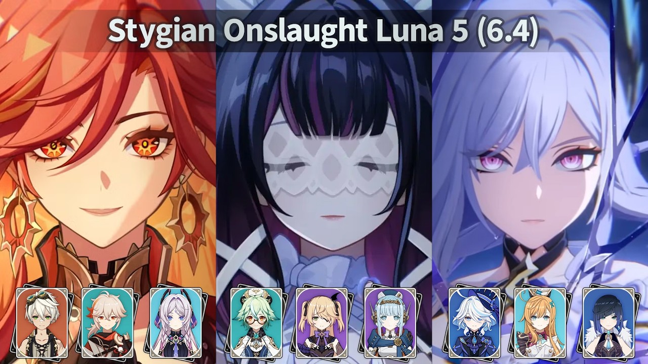 Genshin Impact — Stygian Onslaught — Luna 5 (6.4) — Fearless | Mavuika | Columbina | Skirk Teams