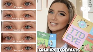TESTING 'TTDEYE' COLOURED CONTACTS ON BLUE EYES👀💙(honest review, affordable contacts) *OMG*