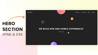 Create Simple Hero Section | HTML & CSS  Tutorial