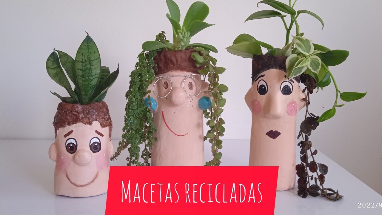Crea hermosas macetas! ♻️Nunca más botarás estos recipientes plásticos!