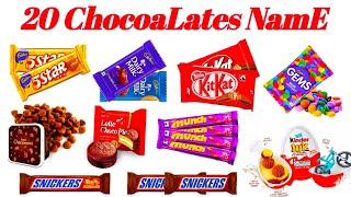 20 चॉकलेट के नाम सीखें | Chocolate Names for Kids with Pictures & Sound Effects | AKPOINT