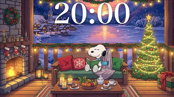 20-Minute Cozy Christmas Lofi Snoopy Reading Timer 🎄📚✨ Peaceful Study & Focus Countdown