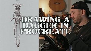Drawing a Dagger in Procreate // Tutorial for digital Tattoo design
