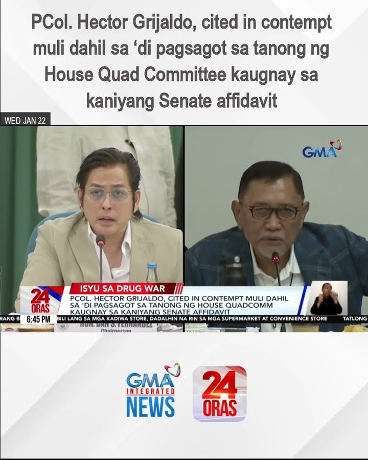 PCol. Hector Grijaldo, cited in contempt muli dahil sa ‘di pagsagot sa tanong ng... | 24 Oras