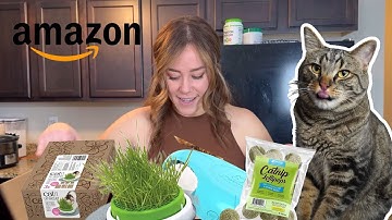 FEBRUARY AMAZON CAT HAUL || Catnip Lollipops & Cat Grass? - Amazon Must Haves + Links