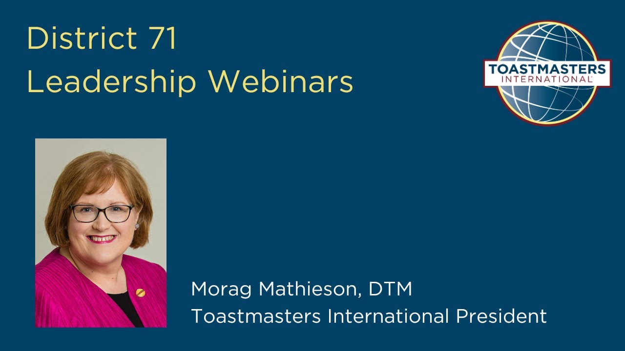 Growing as a Leader - with Toastmasters International President Morag ...