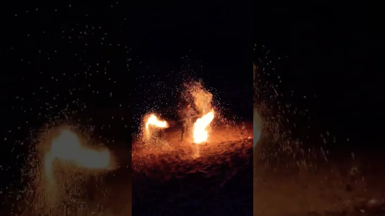 A mesmerizing fire show at Ao Nang Beach Krabi 🇹🇭 🔥🎆🎇 