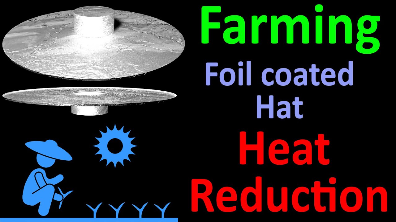 Farming Solar Radiation Heat Reduction with Foil coated Hat