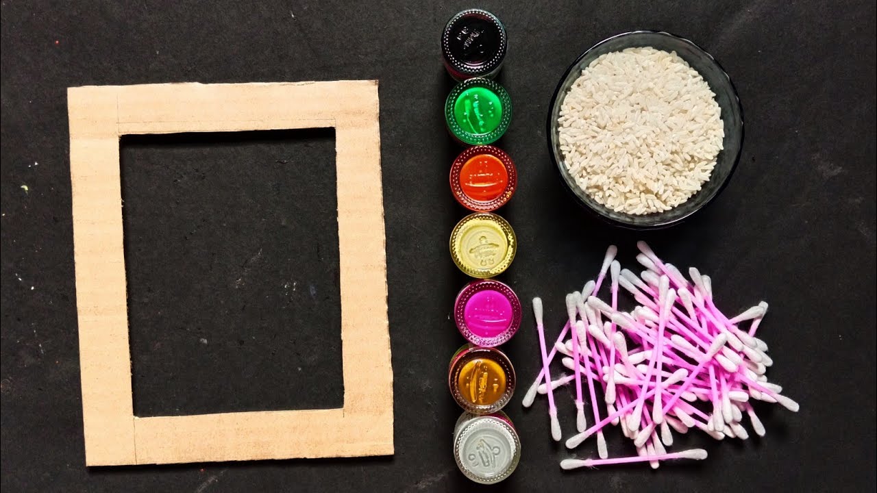 Unique Photo Frame Making With Rice and Earbuds / Photo Frame Making at Home