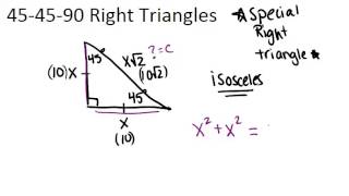 45-45-90 Right Triangles: Lesson (Geometry Concepts)