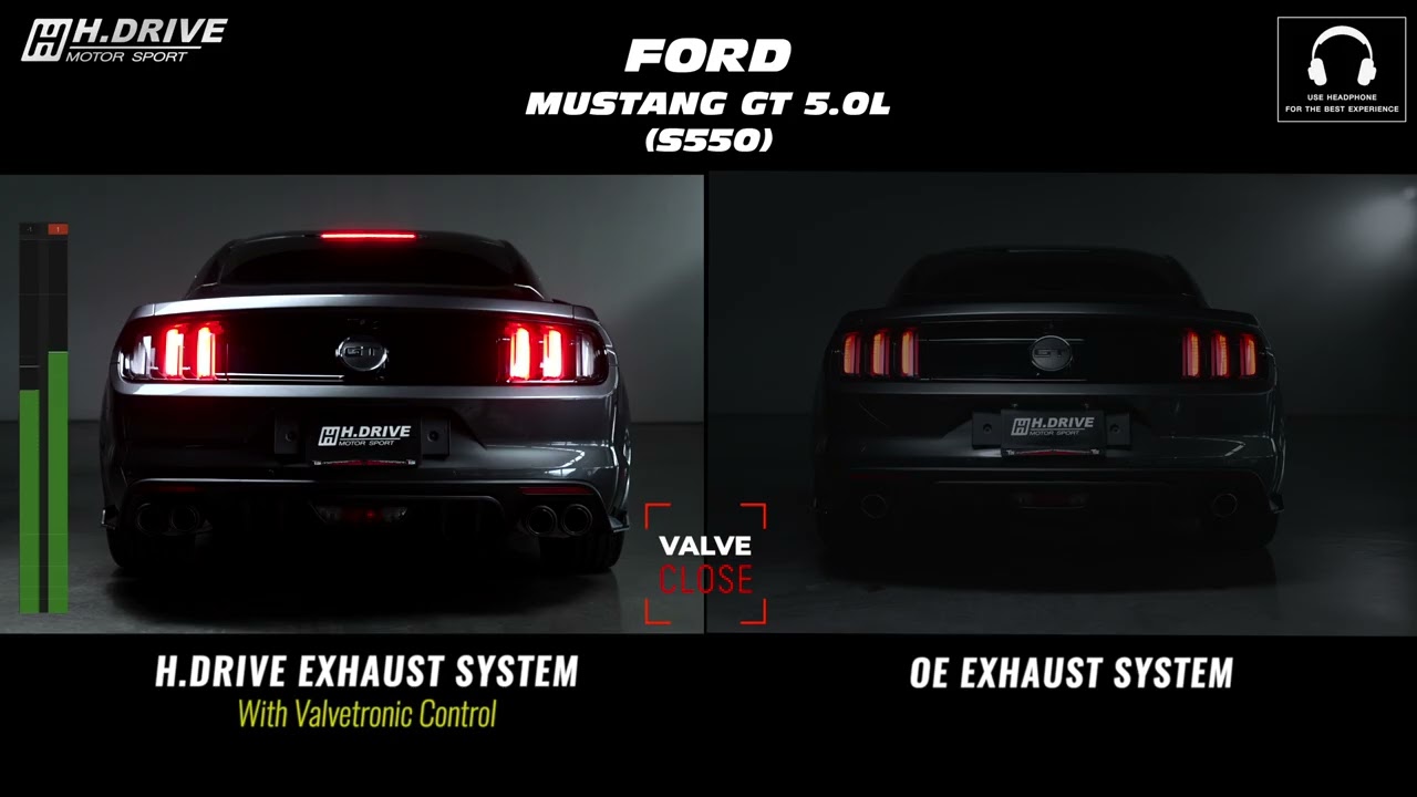 Sound Check FORD Mustang GT 5.0 (S550) with H.Drive Titanium Exhaust System
