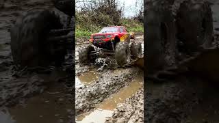RC Monster truck going on a muddy road #automobile #rccar #rcfun #rcdriver #rcadventure