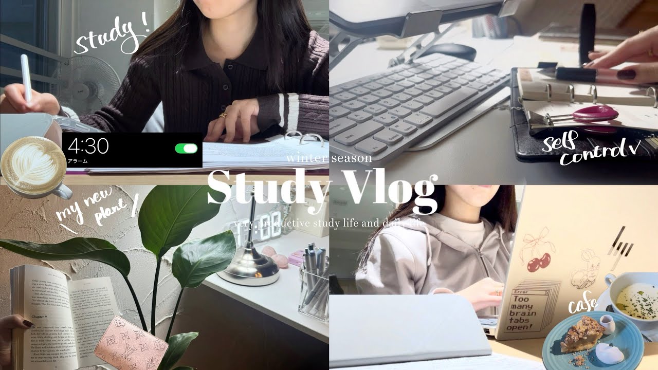 ENG) study vlog /4:30起きで 試験を受ける薬学生💊10時間勉強 /定期試験の結果 /カフェ巡り☕️