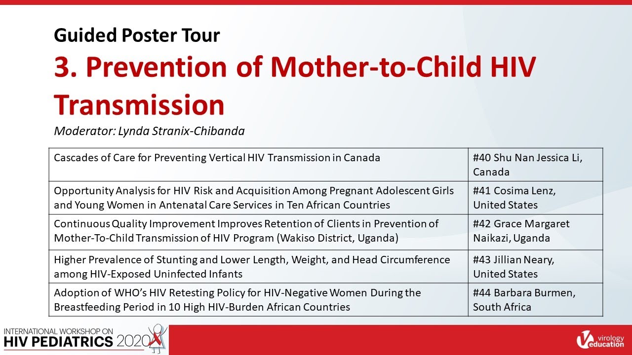 Guided Poster Tour 3 | Prevention of Mother to Child HIV Transmission ...