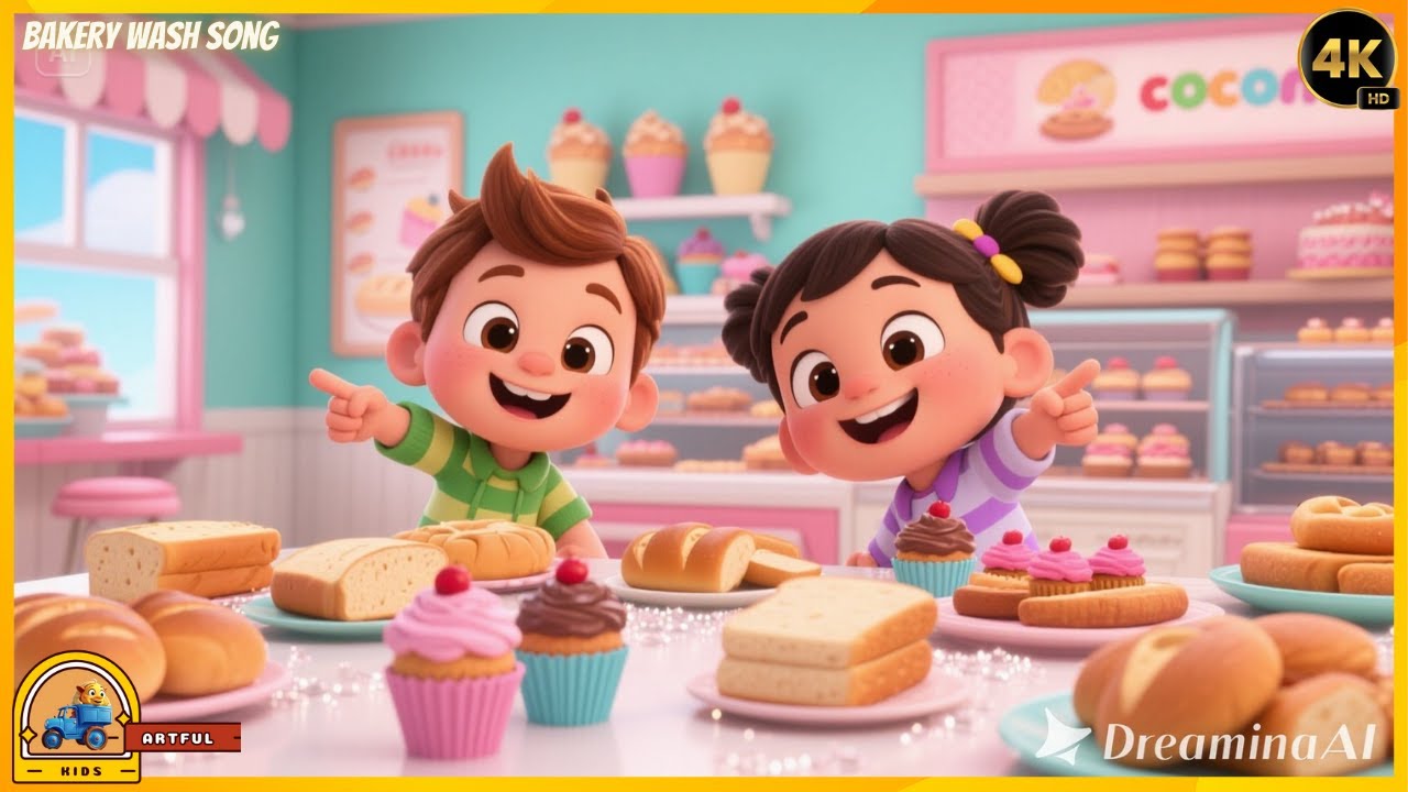 Дети наслаждаются песней о стирке хлебобулочных изделий | Художественная анимация