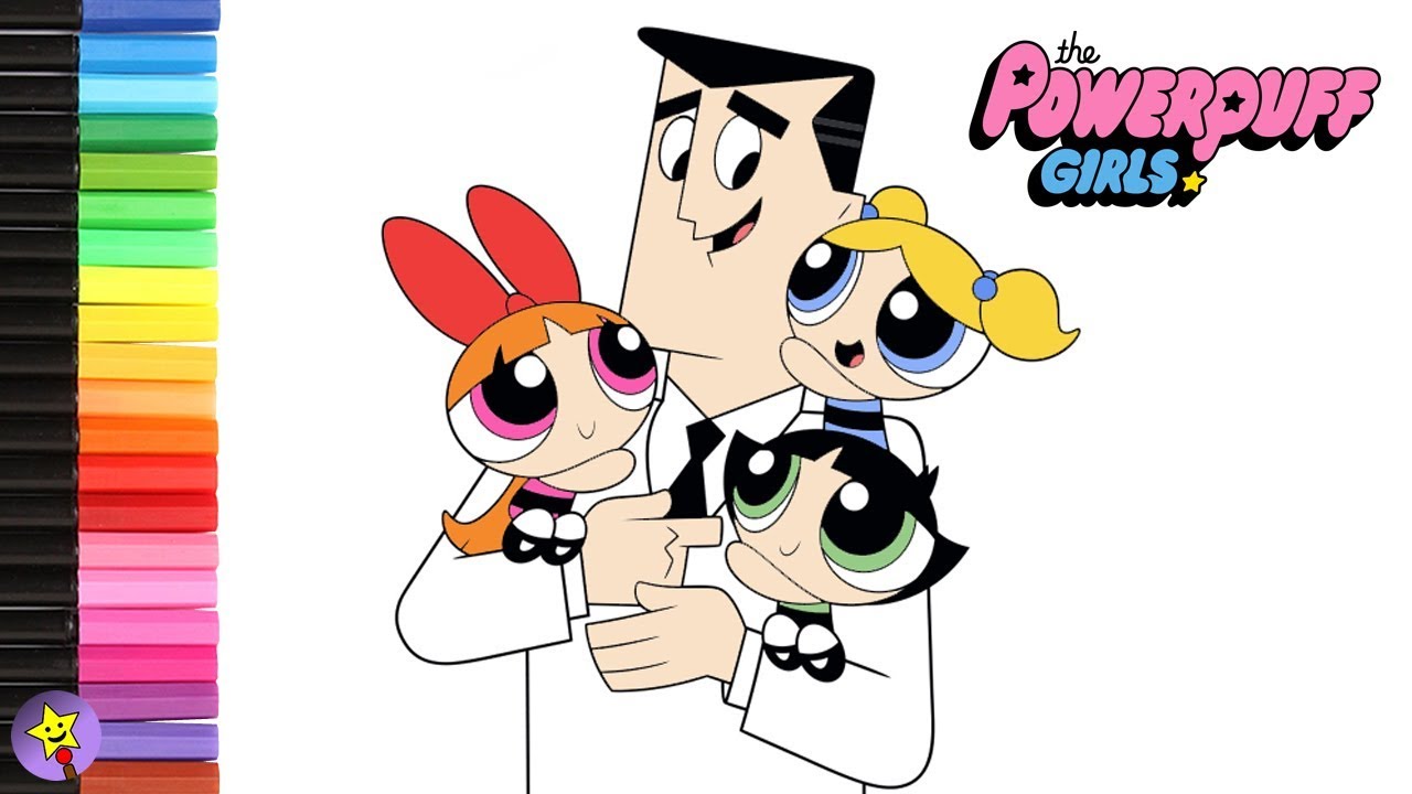 Powerpuff Girls Coloring Book Professor Utonium Bubbles Buttercup ...