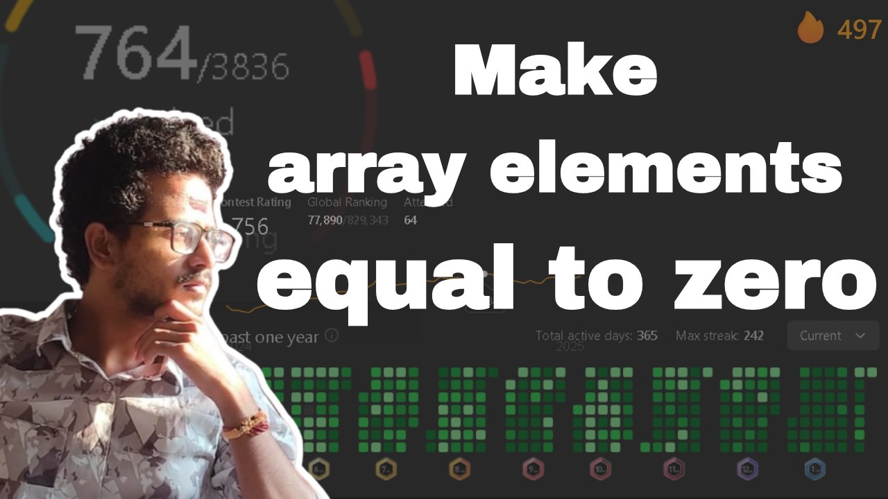 3354 Make array elements equal to zero - YouTube
