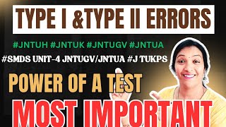 Type 1 & Type 2 Errors || #SMDS #PS || Problems on Errors || Very Important Questions ||