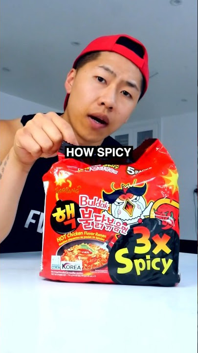 Trying the Buldak 3x Spicy Ramen Noodles Challenge #shorts