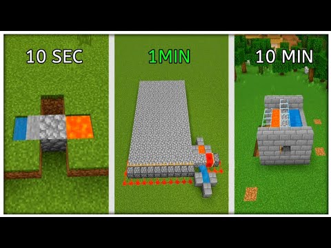 Minecraft cobblestone Farm In 10 SECONDS, 1 Minute & 10Minutes