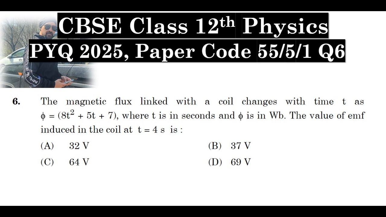 The magnetic flux linked with a coil change with time t as Φ = (8t^2 + 5t +7), where t is in seconds