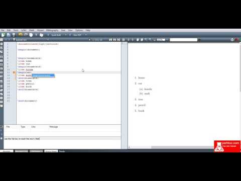 Latex Tutorials - Lists - Urdu/Hindi Tutorials (Parhloo.com)