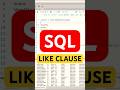 LIKE clause in SQL Explained! #sql