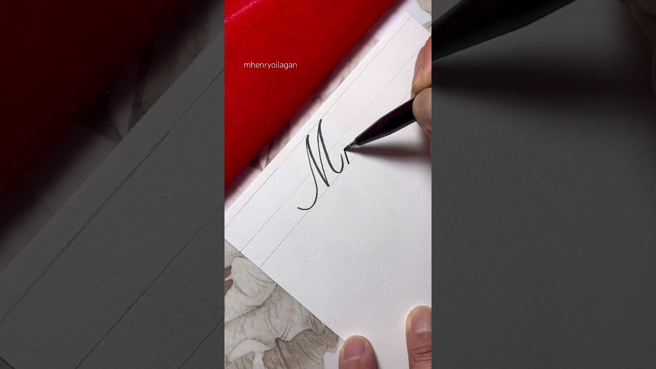How to write letter Mm in Cursive writing #shorts #calligraphy #art #handwriting  #mhenryoilagan