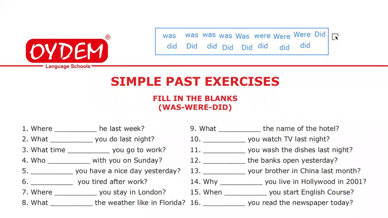 Past simple test 6