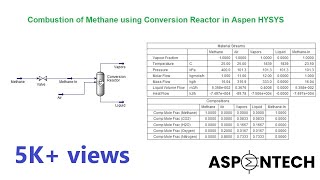 Reactor Modules | Methane Combustion in Aspen HYSYS | Conversion Reactor | Lecture # 29