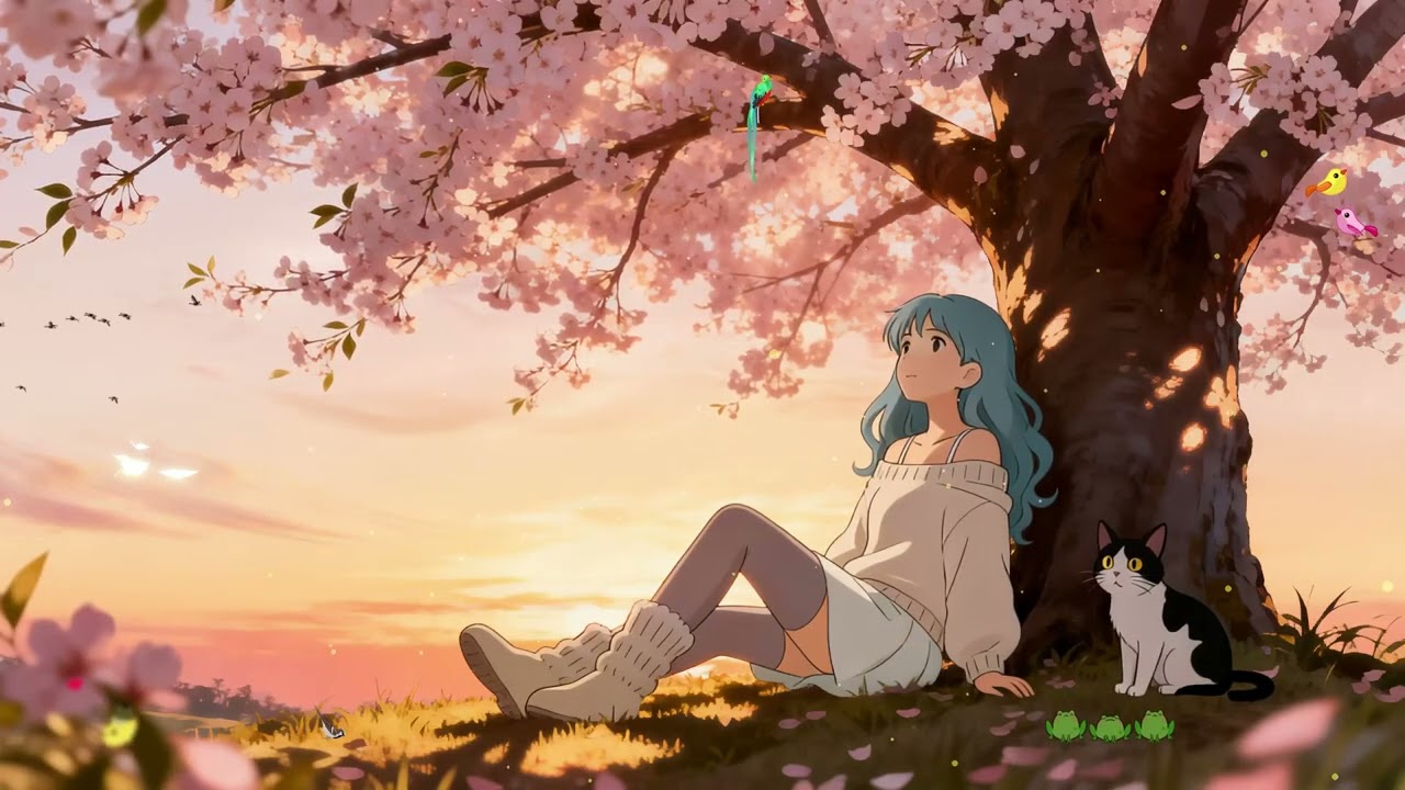 Aomi's Sunset Dream 🌸 Peaceful Lofi Beats for Study & Relax ✨ Calm Evening Vibes