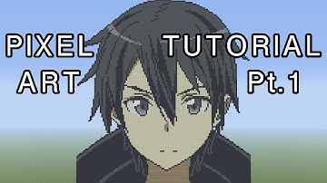 Minecraft Pixel Art Tutorial - Kirito (Sword Art Online) Part 1