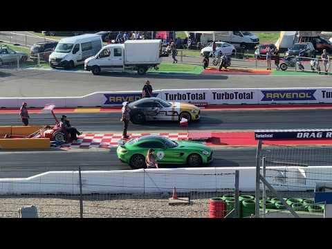 Видео: GTR from GAD-Motors & GTR from GAD-Motors. 2x1200 hp.1/4 mile, VIP Stage. Mercedes-Benz duel