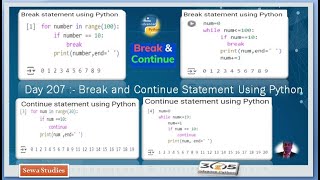 Day 207  Break and Continue Statement Using Python