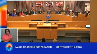 Sep 15, 2026 - LAUSD Financing Corp. & Admin Building Finance Corp. Meeting