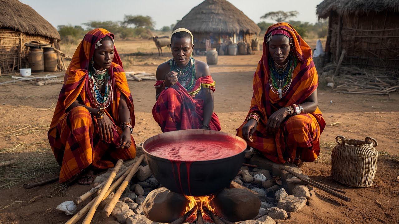 African Village life Morning Routine of Turkana Women who Sleeps Outside at Night in the Desert🏜️!?