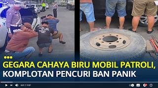 Download Lagu Gegara Cahaya Biru Mobil Patroli, Komplotan Pencuri Ban di Tol Cikampek Panik MP3