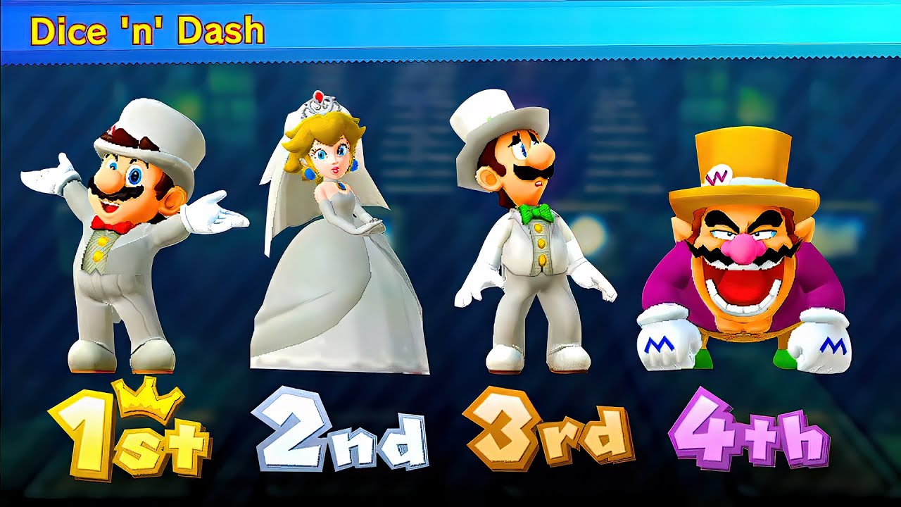 Mario Party 10 Minigames Mario Vs Peach Vs Luigi Vs Wario (Wedding