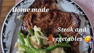 Home Made Beef Steak And Vegetables