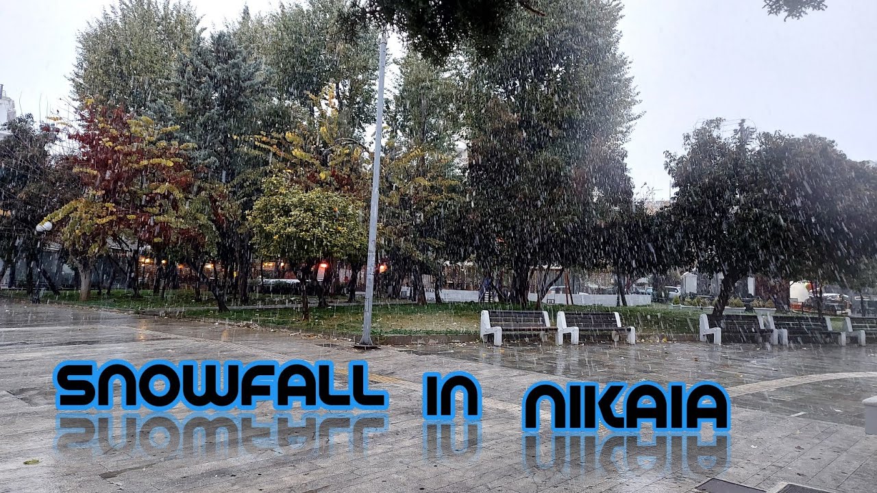Walking in Snowfall at Nikaia|ATHENS-GREECE