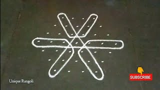 Simple Ku Kolam With 7 Dots Kambi Or Neli Kolam Melikala Muggu Pulli Kolam Kolangal