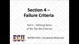 Section 4 Part 2 Tsai Wu Criterion Terms