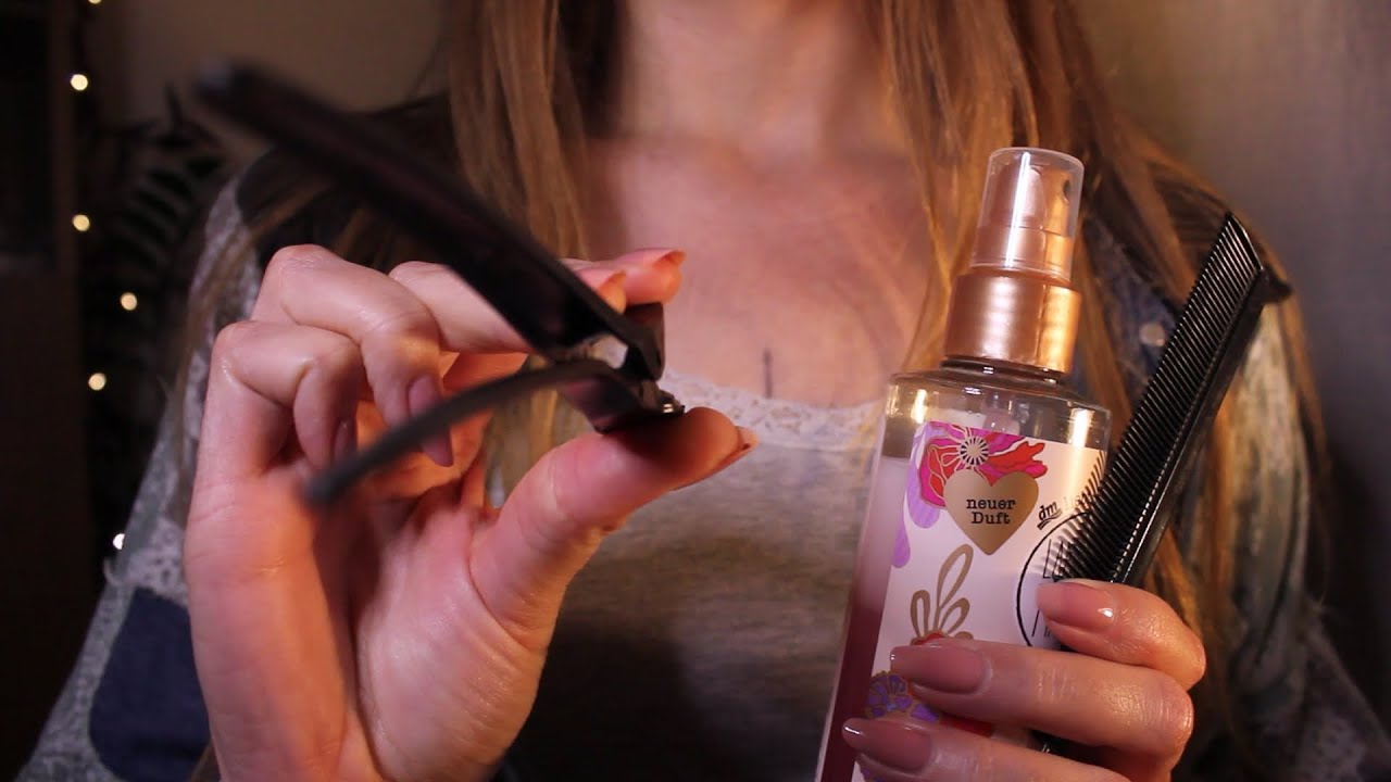 ASMR Tingly Hair Styling 🎀 Brushing, parting, straightening your hair (no talking, layered sounds)