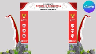 DESAIN GAPURA 17 AGUSTUS 2025 di CANVA?! Gampang Banget & GRATIS! | Banner HUT RI ke-80 screenshot 3