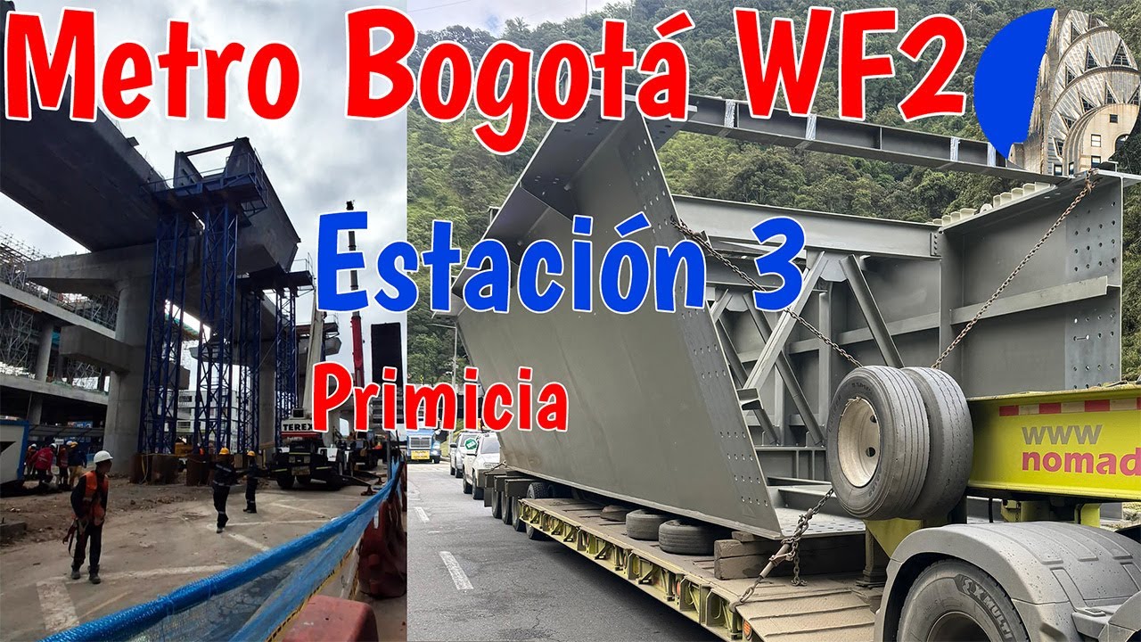 Primicia viga cajón nave central de estación 3 Metro de Bogotá WF2