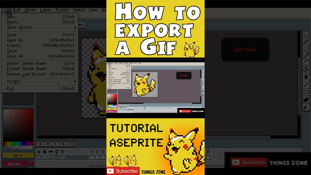 Aseprite Tutorial/How to export a Gif. Cómo exportar un Gif/Pixel Art