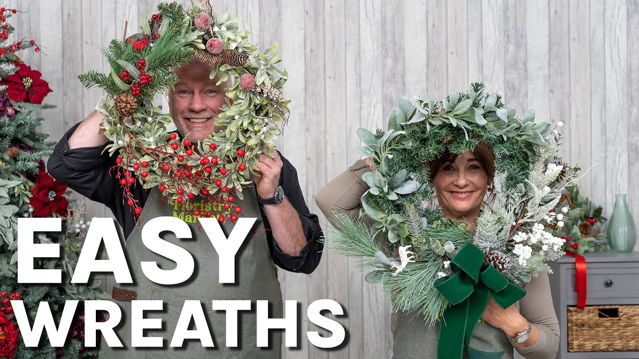 Make a Stunning Artificial Christmas Door Wreath in Minutes! | Christmas Floristry Tutorial