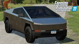 FS22 - 2024 Tesla Cybertruck - EV PICK-UP - NEW Car mod for Farming Simulator 2022 Roleplay Mods screenshot 5