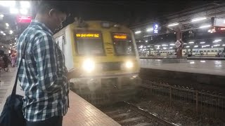 CSMT night slow local train video railway station | Central line railways station train video 